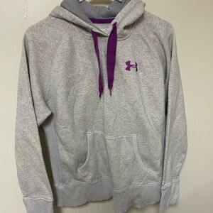 Under Armour Heather Gray Hoodie with Purple Details